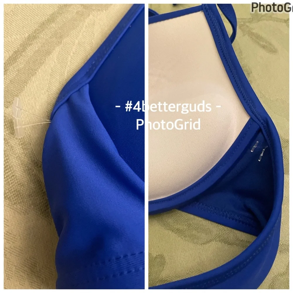 New California Waves Push Up Bikini Swim Top Navy Blue Size XL XG - Picture 5 of 13